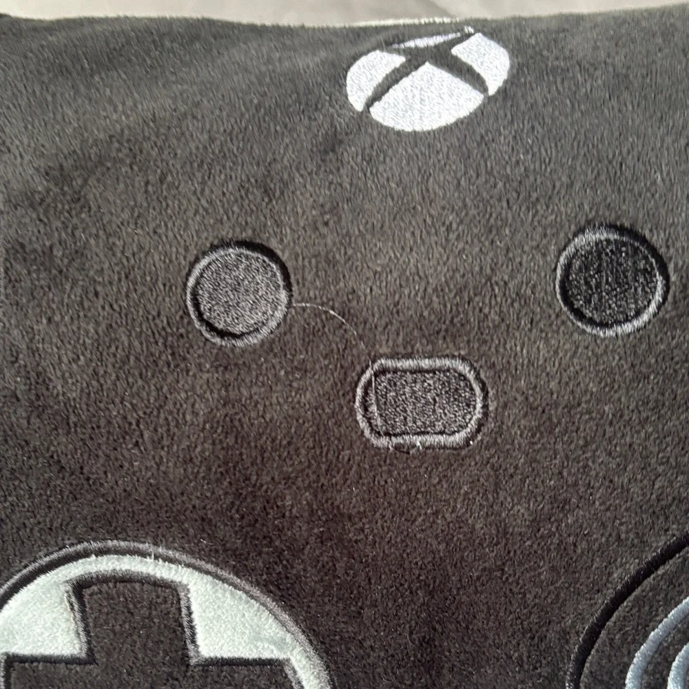 Black Plush Controller Pillow - Soft Gaming Cushion